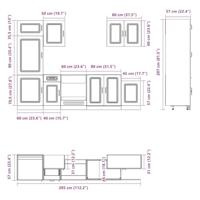 7-delige Keukenkastenset Kalmar bewerkt hout zwart - thumbnail