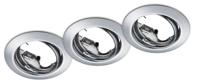 Trio Set ronde inbouwspotsJura (3x) GU10 8,3cm chroom - 650100306 - thumbnail