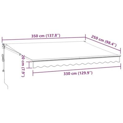 Luifel automatisch uittrekbaar 350x250 cm bruin