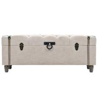 Opbergbankenset 112x37x45 cm massief hout en staal 3-delig - thumbnail