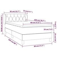 Boxspring met matras stof blauw 80x200 cm - thumbnail