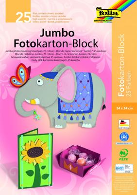 Fotokartonblok folia 300gr 24x34cm jumbo assorti | 5 stuks