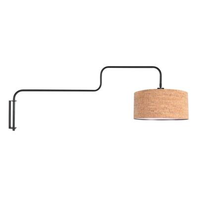 Steinhauer Zwarte wandlampBloeba met kurk kap Ø40cm - 4348ZW