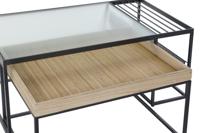 Hoofdtafel DKD Home Decor Zwart Multicolour Natuurlijk Hout Metaal Bamboe Kristal 110 x 60 x 45 cm - thumbnail