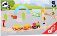 Small Foot houten treinset stad en platteland, 24dlg. - thumbnail