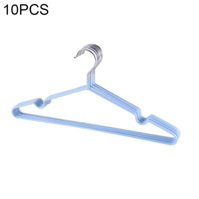 10 STKS huishoudelijke roestvrijstaal PVC coating anti-slip Traceless kleren Droogrek (Baby Blue)