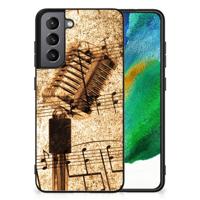 Samsung Galaxy S21FE Silicone Back Case Bladmuziek - thumbnail