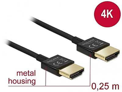 Delock 85117 HDMI-kabel HDMI Aansluitkabel HDMI-A-stekker 0.25 m Zwart Vergulde steekcontacten, 4K UHD, Verdraaid, Afgeschermd (drievoudig) Delock 85117 HDMI-kabel HDMI Aansluitkabel HDMI-A-stekker 0.25 m Zwart Vergulde steekcontacten, 4K UHD, Verdraaid, Afgeschermd (drievoudig)