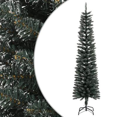 Kunstkerstboom met standaard smal 210 cm PVC groen Kunstkerstboom met standaard smal 210 cm PVC groen