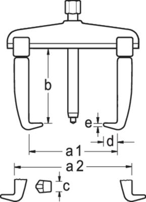Gedore 1225901 Poelietrekker Spanbereik 130 mm Aantal haken 3