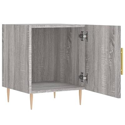 Nachtkastjes 2 st 40x40x50 cm bewerkt hout grijs sonoma eiken
