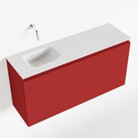 MONDIAZ OLAN 100cm toiletmeubel fire. LEX wastafel talc links geen kraangat - thumbnail