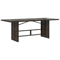 Tuintafel met glazen blad 190x80x75 cm poly rattan bruin - thumbnail