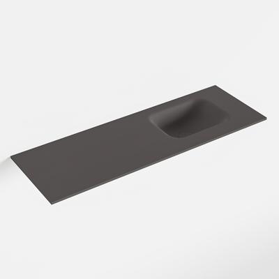 MONDIAZ LEX Dark_grey solid surface inleg wastafel voor toiletmeubel 90cm. Positie wasbak rechts MONDIAZ LEX Dark_grey solid surface inleg wastafel voor toiletmeubel 90cm. Positie wasbak rechts