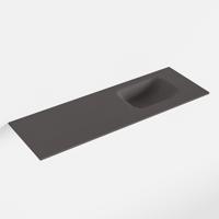 MONDIAZ LEX Dark_grey solid surface inleg wastafel voor toiletmeubel 90cm. Positie wasbak rechts - thumbnail