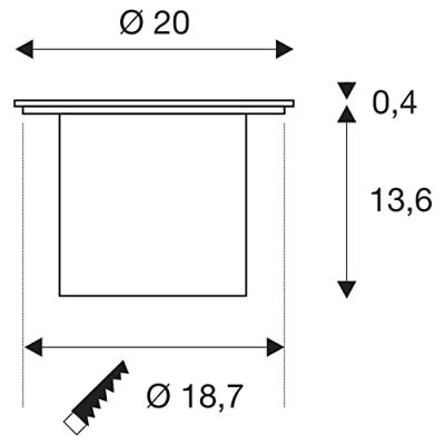 SLV Felle led grondspotRocci rond - 1006104
