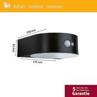 Paulmann 94570 Eileen Wandlamp op zonne-energie Energielabel: G (A - G) 5.5 W Warmwit Zwart - thumbnail