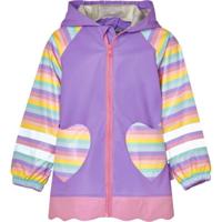 Playshoes regenjas Eenhoorn Hartje Lila-140 - thumbnail