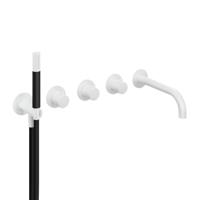 Hotbath Cobber afbouwdeel inbouw bad thermostaat met 2 stopkranen met uitloop mat wit CB7072EXTWH - thumbnail