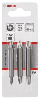 Bosch Accessories PH1, PH2, PH3, PH1, PH2, PH3, 60 mm Dubbelbitset
