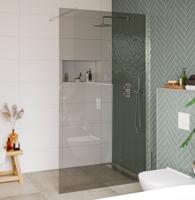 Saqu Modulo inloopdouche incl. antikalk 120x210cm grijs glas/chroom - thumbnail