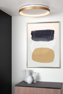 Lucide VIDAL - Plafonnière - Ø 48 cm - LED Dimb. - 1x38W 2700K - Mat Goud / Messing