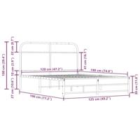 Bedframe zonder matras bewerkt hout gerookt eiken 120x190 cm - thumbnail