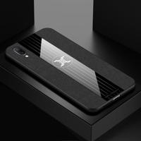 Voor vivo X23 XINLI stiksels doek textuur schokbestendig TPU beschermhoes (zwart) - thumbnail