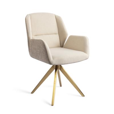 Jesper Home Eetkamerstoel 'Myoko' Turn Gold, Draaibaar, kleur Sandy Hill