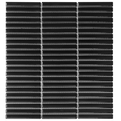 Mozaiek Sevilla Kit-Kat mini's Zwart Glans 1,2x9,2