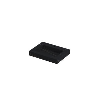 INK Pitch Wastafel Keramische Slab Bak met Drain en Front en Side Skirts 1 Kraangat - 600x450x90 mm - Lauren Black Mat