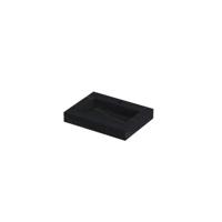 INK Pitch Wastafel Keramische Slab Bak met Drain en Front en Side Skirts 1 Kraangat - 600x450x90 mm - Lauren Black Mat - thumbnail