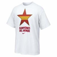 Heren-T-Shirt met Korte Mouwen Nike Estrella España Campeones del Mundo 2010 Wit - Maat: XS - thumbnail