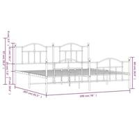 Bedframe met hoofd- en voeteneinde metaal zwart 193x203 cm - thumbnail