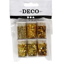 Creativ Company Glitter en pailletten, goud, 6x5 gr/ 1 doos - thumbnail