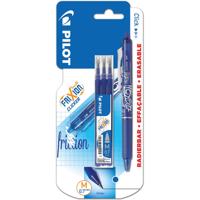 Pilot gelroller Frixion Ball Clicker, blister van 4 stuks (1 gelroller + 3 vullingen), blauw - thumbnail