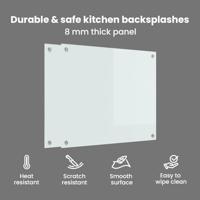 VidaXL Keuken achterwand 2 pcs wit 70 x 60 cm gehard glas - thumbnail