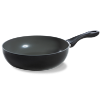BK Easy Basic Ceramic wok 28cm Pan Zwart - thumbnail