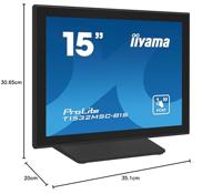 Iiyama ProLite T1532MSC-B1S Touchscreen monitor Energielabel: E (A - G) 38.1 cm (15 inch) 1024 x 768 Pixel 4:3 8 ms HDMI, DisplayPort, Audio-Line-out, VGA TN - thumbnail