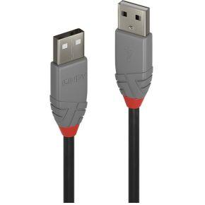 LINDY 36692 1 m USB 2.0 Type A kabel, Anthra Line antraciet