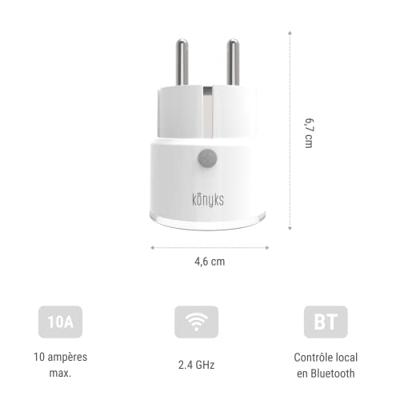 10A WiFi-aangesloten stopcontact met verbruiksmeter - Konyks Priska Mini 3 FR