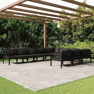 10-delige Loungeset met kussens aluminium antracietkleurig