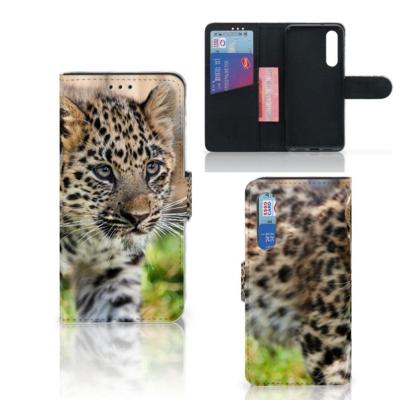 Xiaomi Mi 9 SE | Telefoonhoesje | Met pasjeshouder | Baby Luipaard