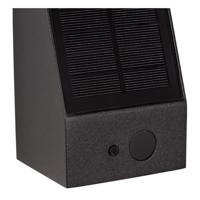 Lucide IRWIN - Wandlamp - Zonne-energie - LED Dimb. - 1x2W 3000K - IP54 - Beweging & dag/nacht sensor - Zwart - thumbnail