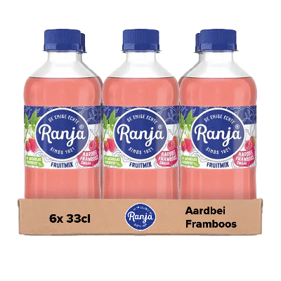 Ranja fruitmix aardbei & framboos pet (6x 33cl)