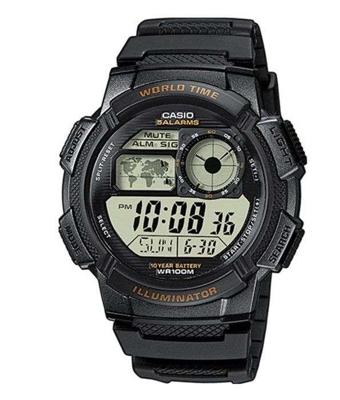 Casio AE-1000W-1AVEF Horloge Kwarts (l x b x h) 48.1 x 43.7 x 13.7 mm Zwart Materiaal (behuizing): Hars Materiaal (armband): Hars