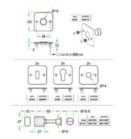 WC garnituur Vlakrozet 4knt FS rvs mat WC 8mm - thumbnail