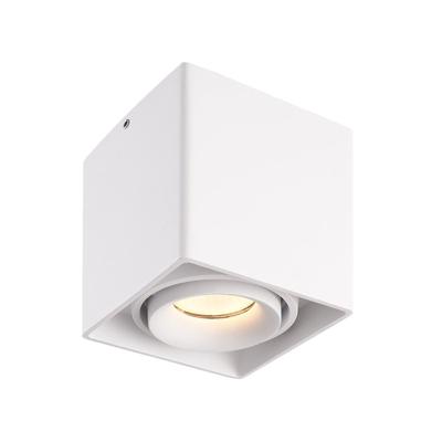 Vierkante LED Opbouwspot Esto - Kantelbaar - Dimbaar - 2700K warm wit - 4 Watt 345 lumen - GU10 - Plafondspot - Voor binnen - Vervangbare afdekring - Wit