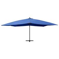 Zweefparasol met houten paal 400x300 cm azuurblauw - thumbnail