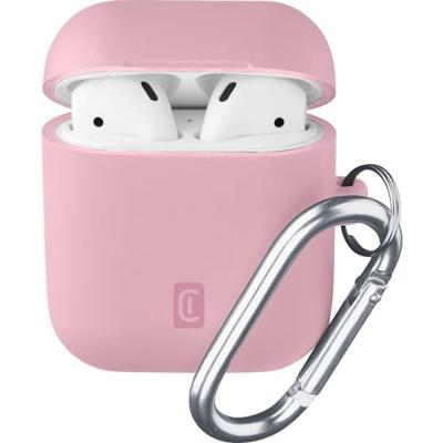 Cellularline Bounce Soft Touch Silicone AirPod case met haak voor Apple AirPods 1 & 2